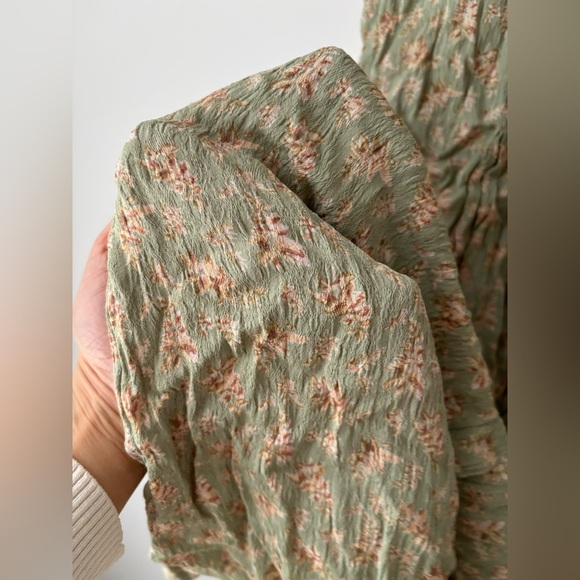 Vintage April Cornell Floral Dress Cottagecore Prairie Button Front Tie Back - Picture 7 of 12